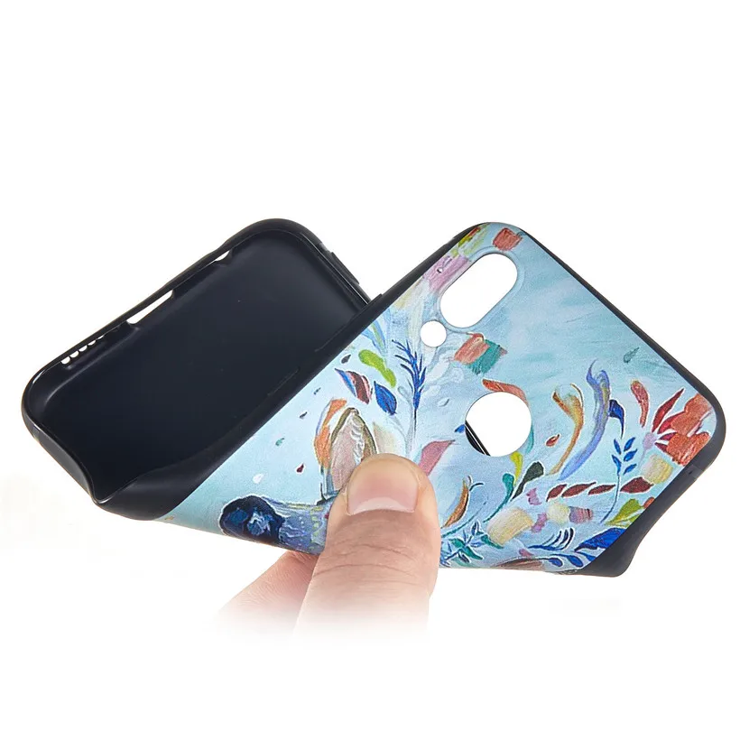 Чехол HEMASOLY для Huawei Mate 20 Lite силиконовый чехол Honor 8X мягкий TPU Play 3D Relif Fish Flower