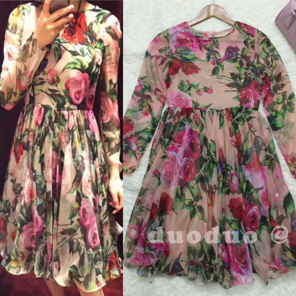 Платье женское из натурального шелка с длинным рукавом | Женская одежда