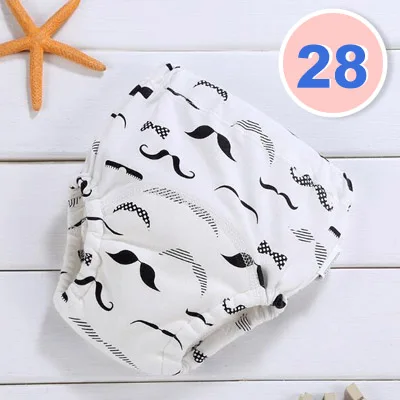Reusable Baby Potty Training Pants Waterproof Infant Boys Girls Underwear Panties Cotton Washable Nappies Cloth Diapers - Цвет: 28