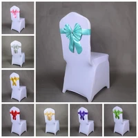 18 colours chair sash wedding decoration butterfly style bow tie stretch sash chair band spandex chair cover sash wholesale