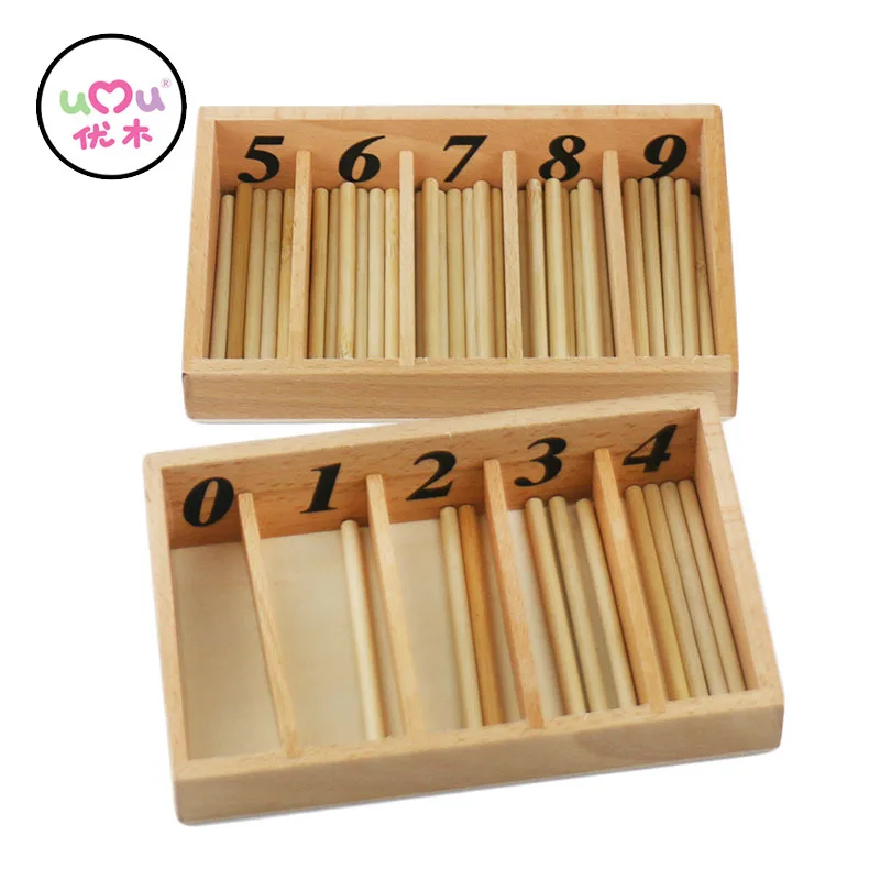Montessori Монтессори математические игрушки Математика Монтессори материалы образовательные деревянные шпиндель коробка раннего обучения обучающая игрушка UB0663H - Цвет: Montessori