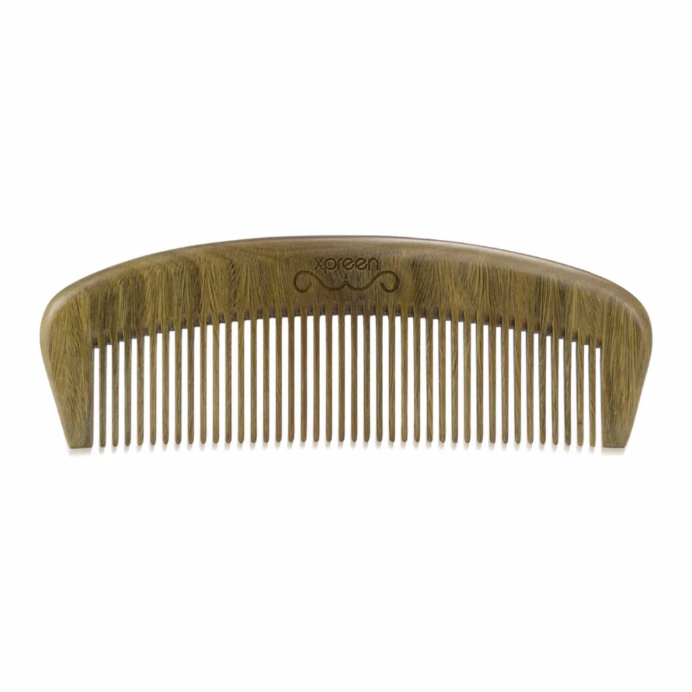 XPREEN Hair Comb Fashion Halfmoon Handmade Green Sandal Wood Brush Set Hairbrush Scent for Beard &amp Mustache | Уход за волосами и