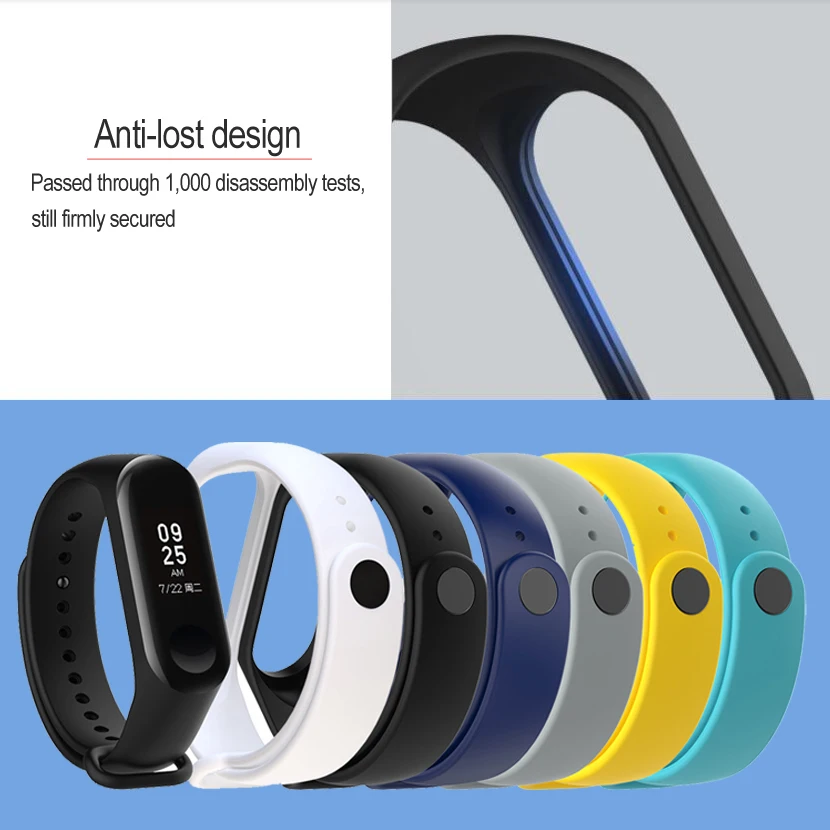 Ремешок силиконовый для Xiaomi Mi Band 3 спортивный браслет часов аксессуары mi band