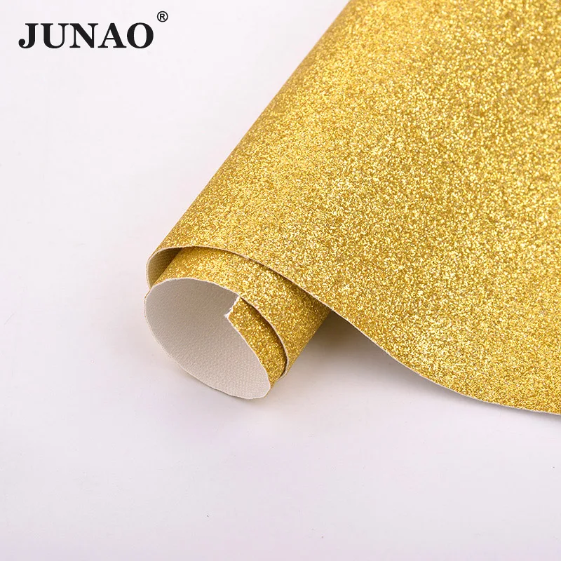 JUNAO 20x34 см блестящий золотой цвет искусственная кожа блестящая ткань PU кожзам