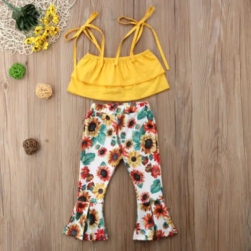 Футболка для новорожденных и маленьких девочек топ с цветочным рисунком