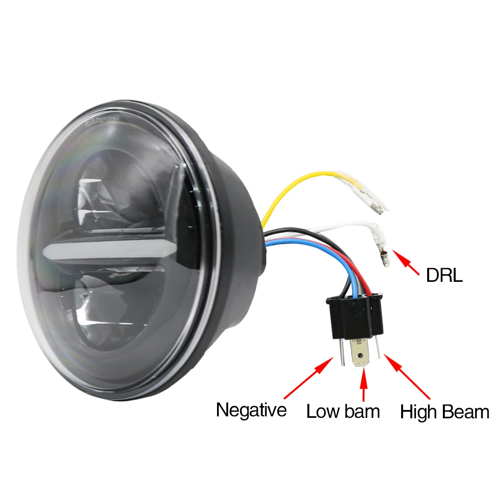 Black 5.75" 5 3/4 LED Motorcycle Headlight Moto For Harley Sportster 1200 XL1200L Custom XL1200C 883 XL883 for Dyna Sportsters