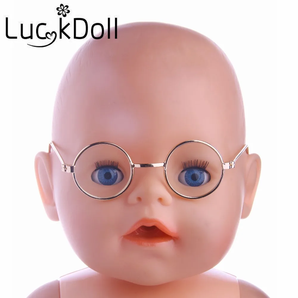 Luckdoll однотонные металлические круглые очки для 43 см кукла или 18 дюймов