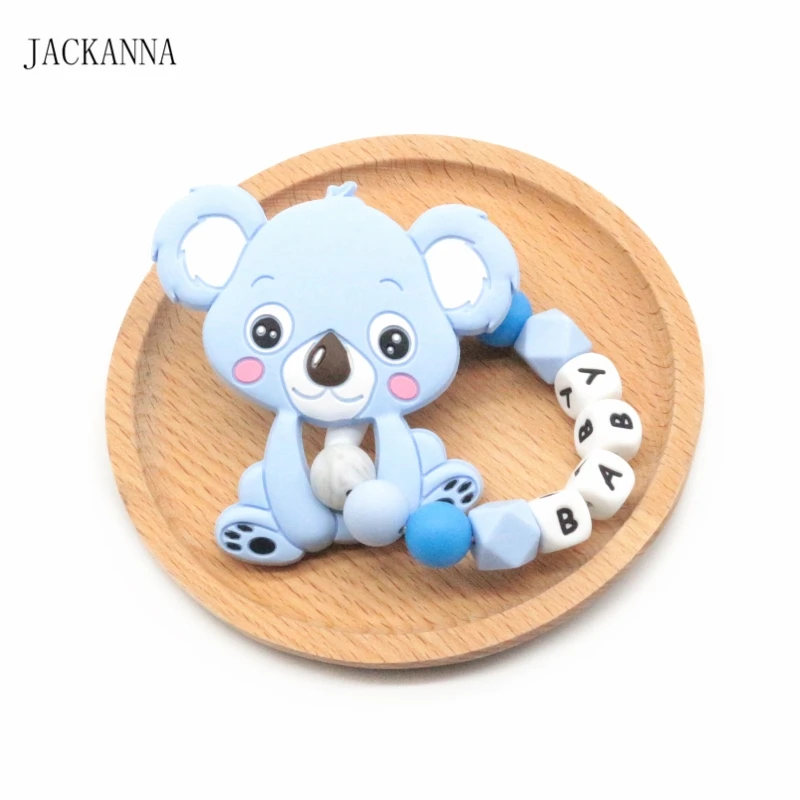 Персонализированная детская погремушка Koala со шнурком игрушка для прорезывания