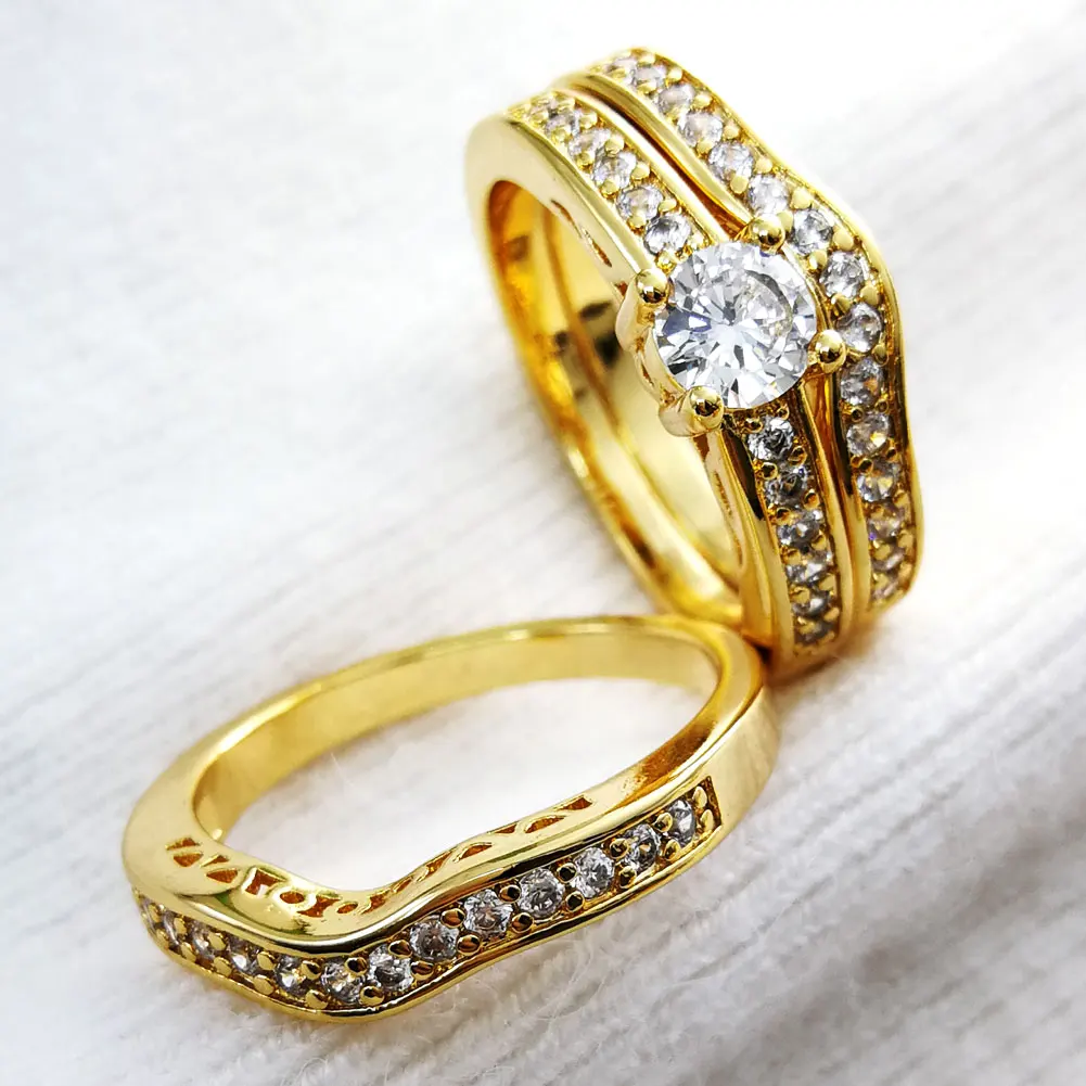 Набор пар кольцо крапановая закрепка фианит мужчины wo свадьба властная вечерние