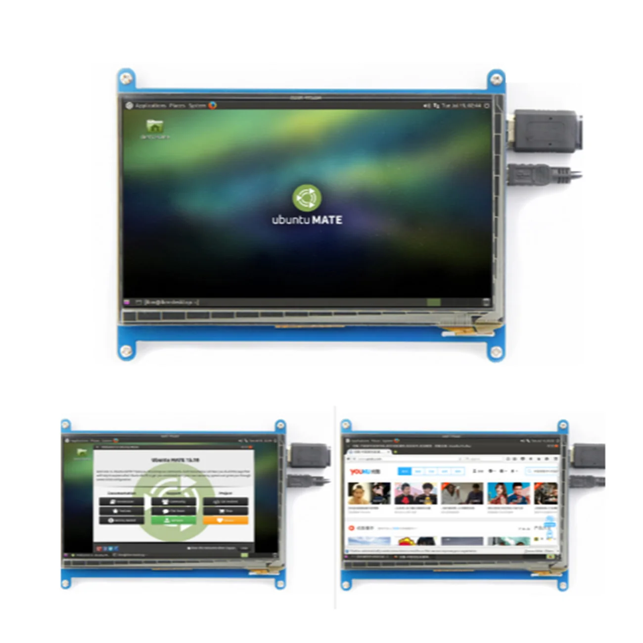 7 дюймов Raspberry Pi 3 Модель B + сенсорный экран Экран 1024*600 ЖК дисплей Дисплей HDMI