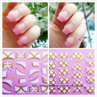 wholesale latest excellent 3D Velvet Powder nail sticker wraps French tip Seal nail art patch cover 500pkslot free EMS shipping