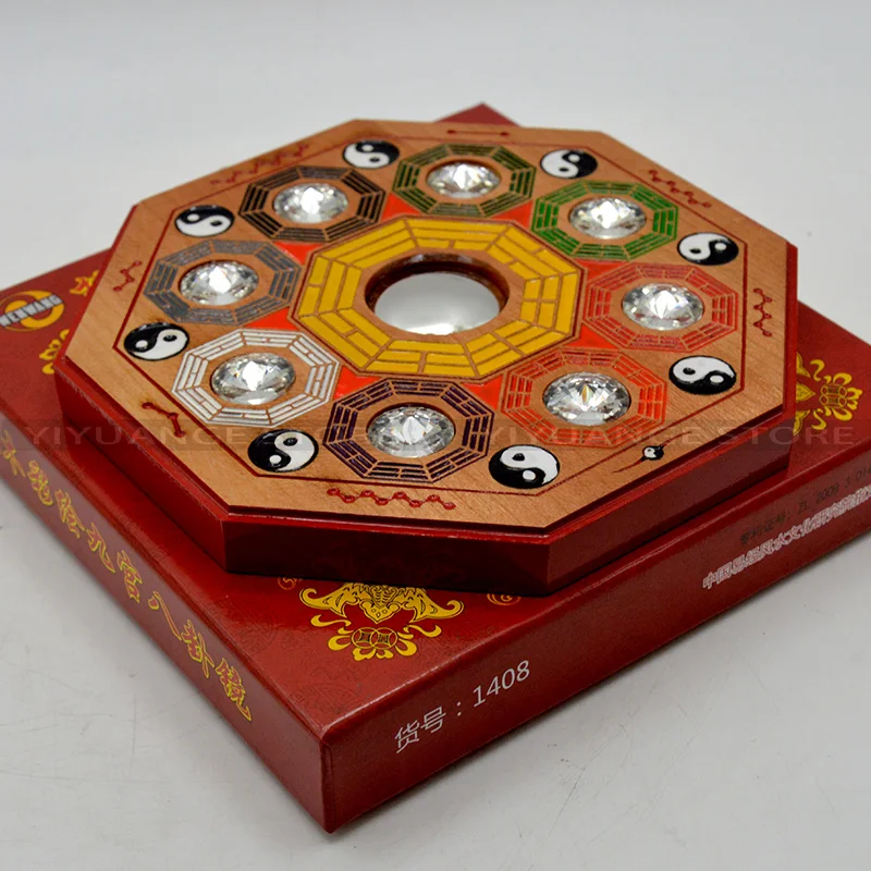 Китайское зеркало Fengshui Peach Bagua с 8 гексаграммами для украшения дома|Статуэтки и