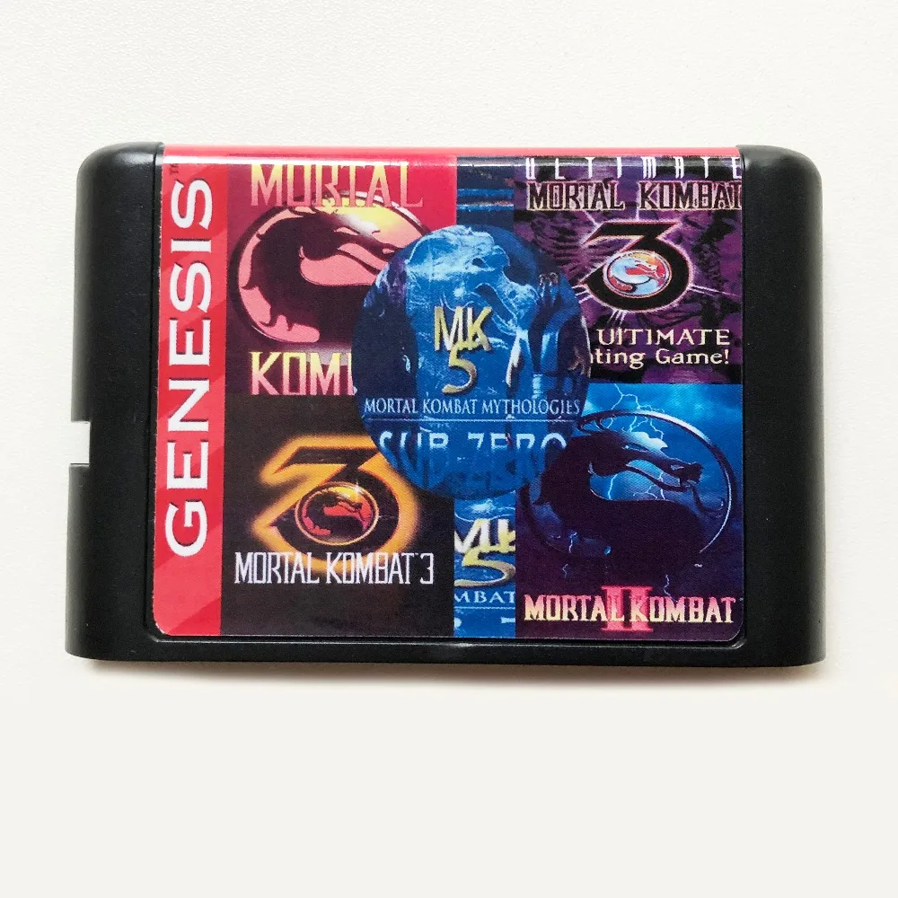 Игровой картридж 5 в 1 с Mortal Kombat 2 3 4 для SEGA GENESIS MegaDrive 16 битный игровой