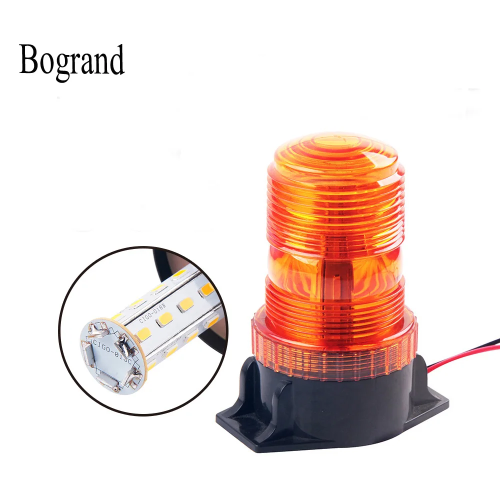 

2022 Bogrand Warning Beacon Light LED Amber Emergency Signal Light for School Bus 12-36V Safety Strobe Flashing Lamp Indicator