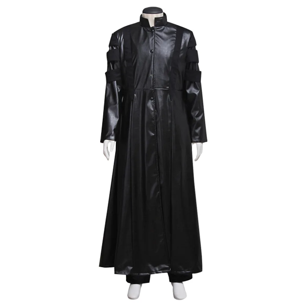 Звездные ворота косплей Тренч кожа черный длинное пальто куртка костюм на