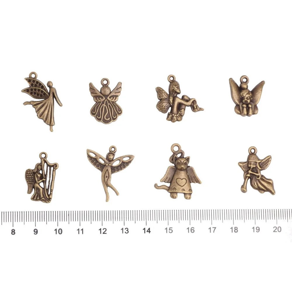 Минимальный. Заказ $ 10 ( заказ ) сплава цинка ангелы подвески 8 компл. тибетский silve /