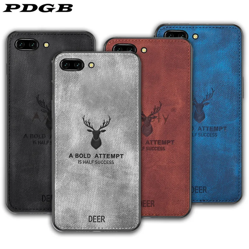 Прочный ТПУ чехол PDGB для Huawei P20 Lite P30 Pro Nova 3e 4e Honor 8X Max 8C 8A 7X 9 10 тканевый с рисунком