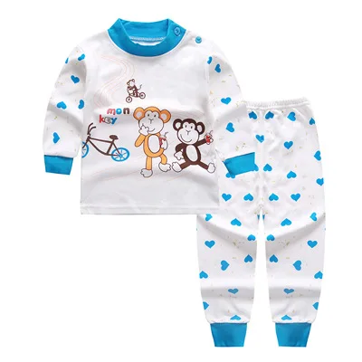 Комплект одежды для мальчиков и девочек модная Пижама сна хлопковая рубашка с