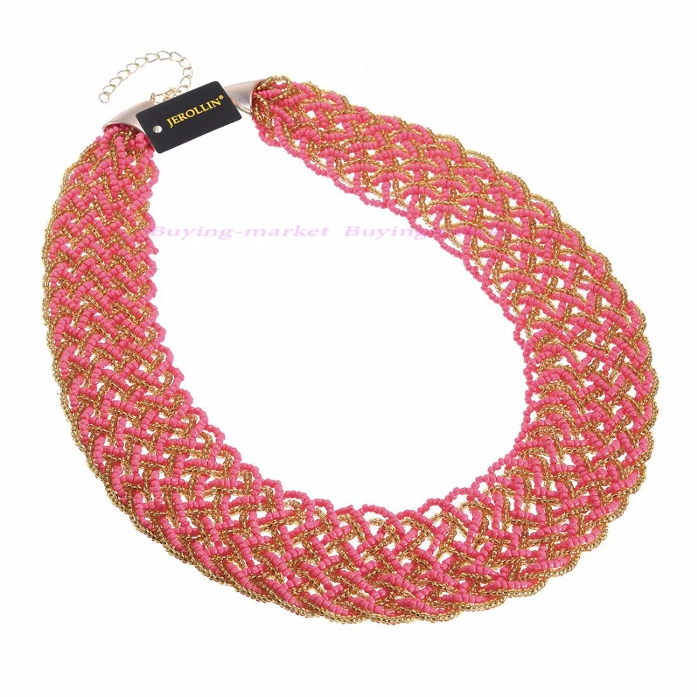 Модная Золотая цепочка 11 видов цветов бисер из смолы колье подвеска нагрудник