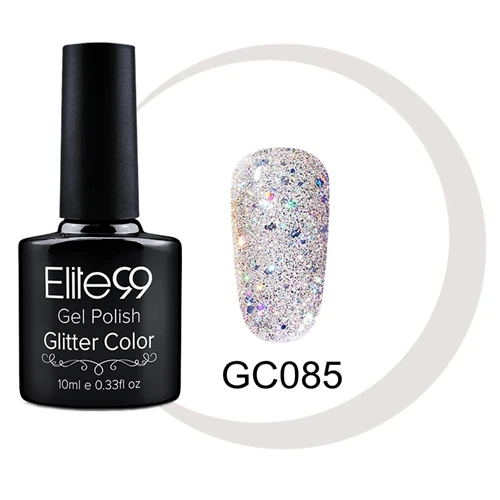 GC085 Elite99 10 мл Bling УФ-гель для ногтей долговечный Алмазный Блеск лак для ногтей впитывающийся цветной маникюрный лак для ногтей - Цвет: GC085