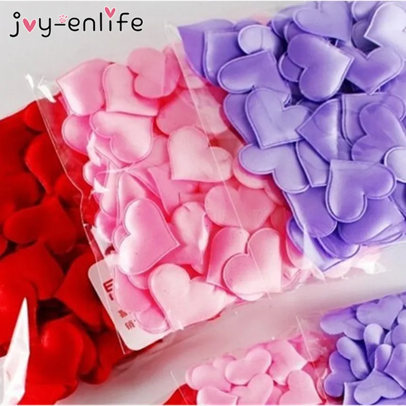 JOY ENLIFE 50 шт./пакет красочные 35 мм Сердце Ткань конфетти разброс таблицы декор