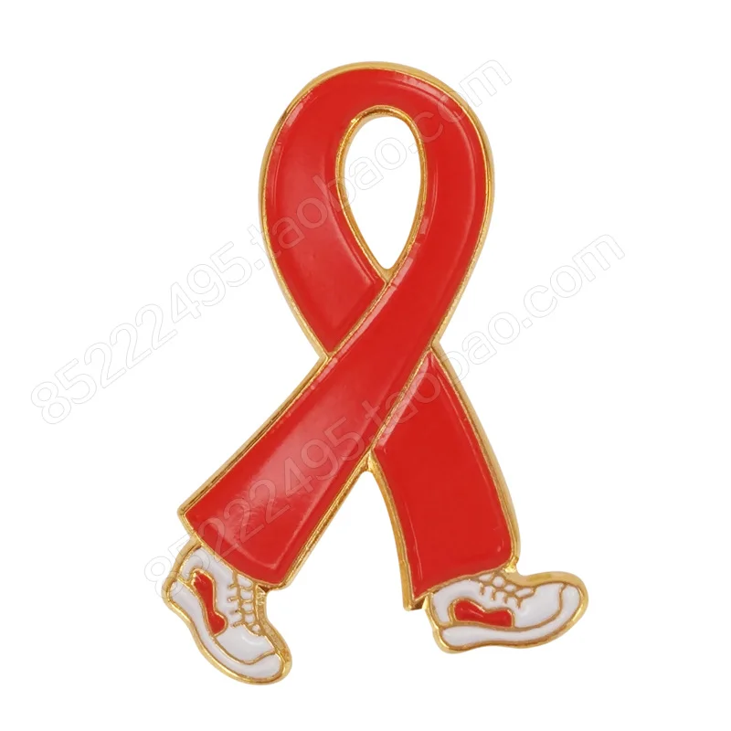 

Aids/HIV Awareness Walking Red Ribbon Lapel Pins