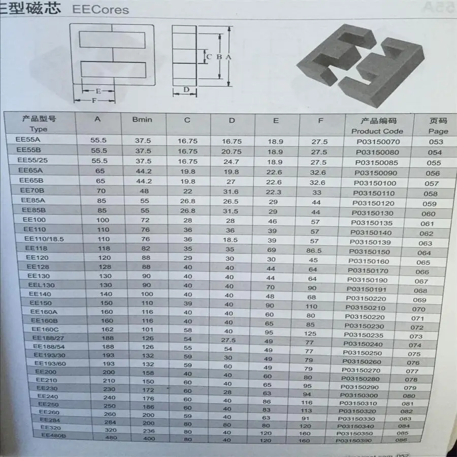 Оптовая продажа EE118 силовой трансформатор ферритовый сердечник EE118/87/35 Al 8500nH/N2
