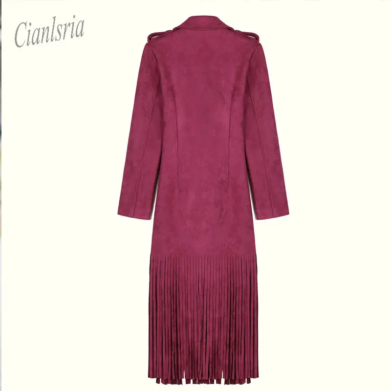 2018 осень Для женщин двубортный длинный плащ пальто Классический Повседневная