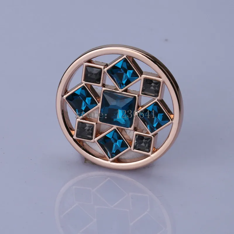 Новинка 33 мм монета синий роскошный кристалл мульти средний royale кварц подходит 35