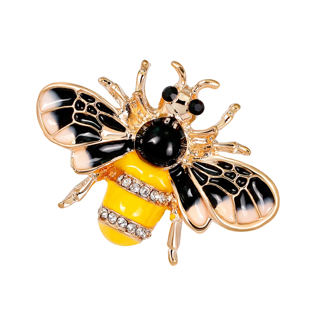 2 шт. милый Honeybee с горным хрусталем мощеная жучка брошь в виде насекомого