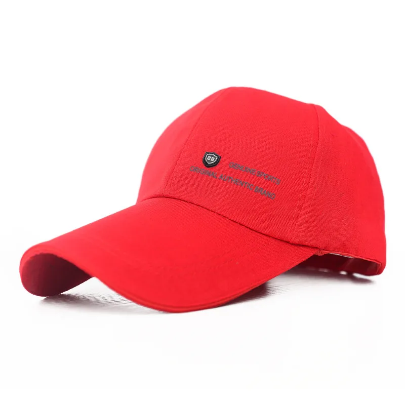 red Хлопковая кепка с длинными полями, Мужская Спортивная Кепка Snapback, Кепка для рыбалки, уличная модная бейсболка, Солнцезащитная шляпа папы костяная Кепка Gorras - Цвет: red