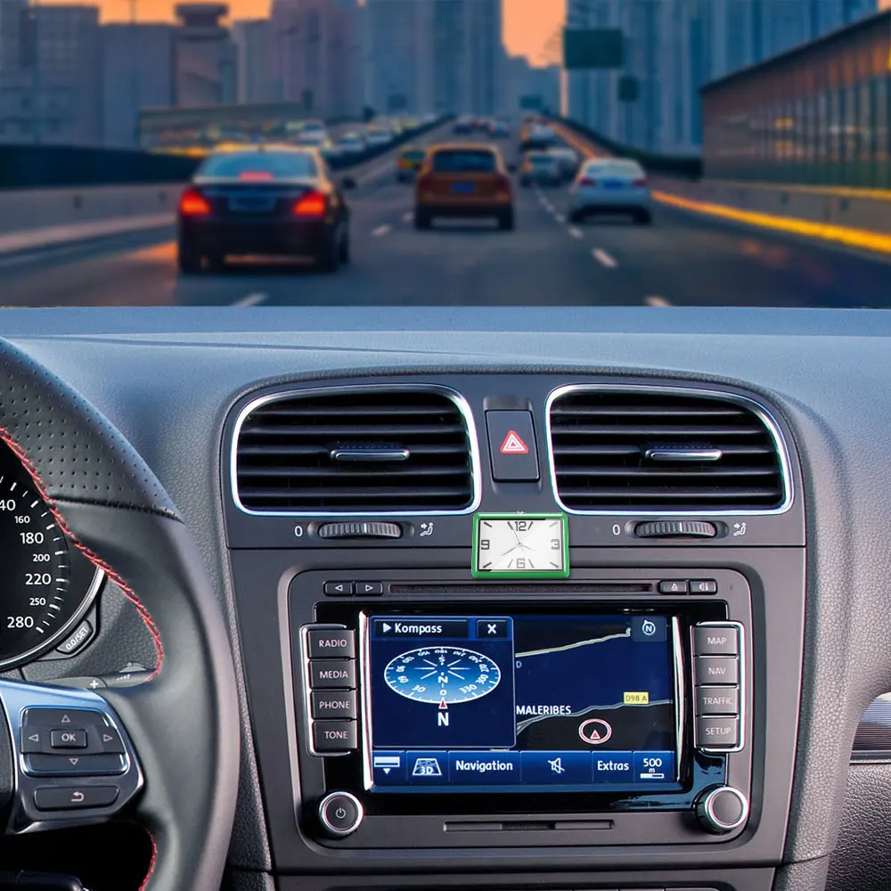 Алюминиевая Приборная панель автомобиля палка дыни часы кварцевые украшение