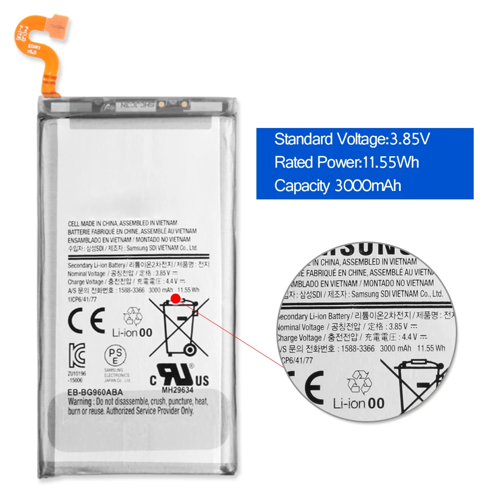 Srjtek для samsung Galaxy S9 Батарея с инструментами EB-BG960ABE 3000 mAh G960 G960F G9600 SM-G960 | Мобильные