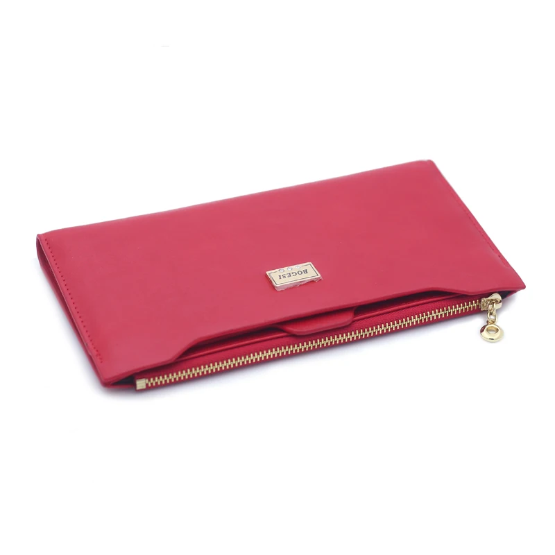 Женский кошелек с отделением для карт из натуральной кожи длинный тонкий