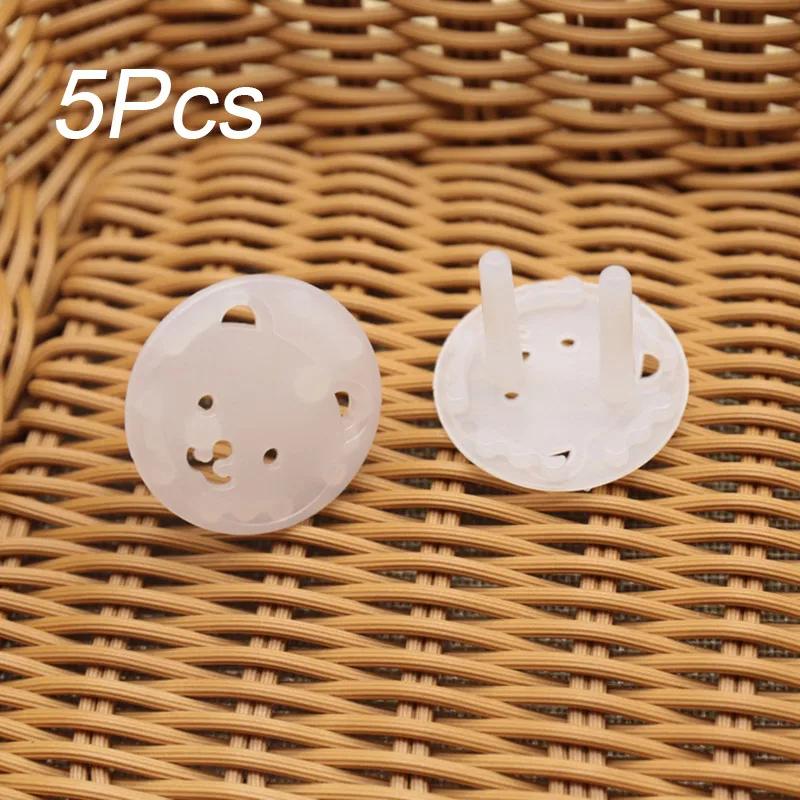 5Pcs Transparent ЕС разъем питания крышка электрической розетки Детская безопасность защита Электрический ударопрочный вилки протектор крышка Медведь Форма - Цвет: 5Pcs Transparent