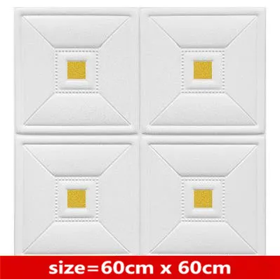 white and gold Самоклеящиеся обои 3d стерео наклейки на стену для гостиной, спальни, телевизора, водостойкие европейские наклейки из пены - Цвет: white and gold
