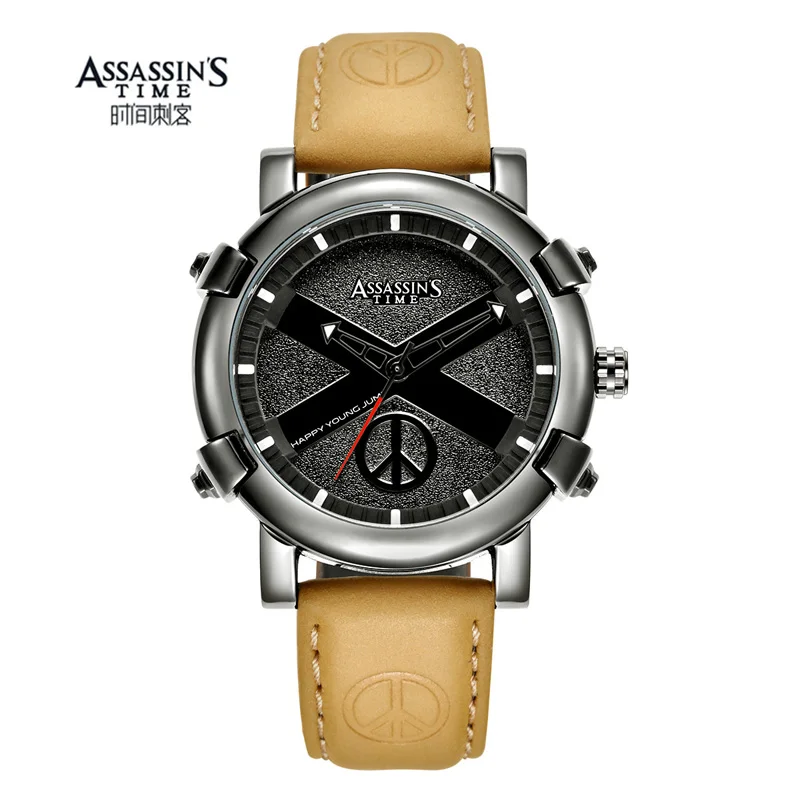 Мужские часы Assassin's Time японские кварцевые мужские символы мира изысканные