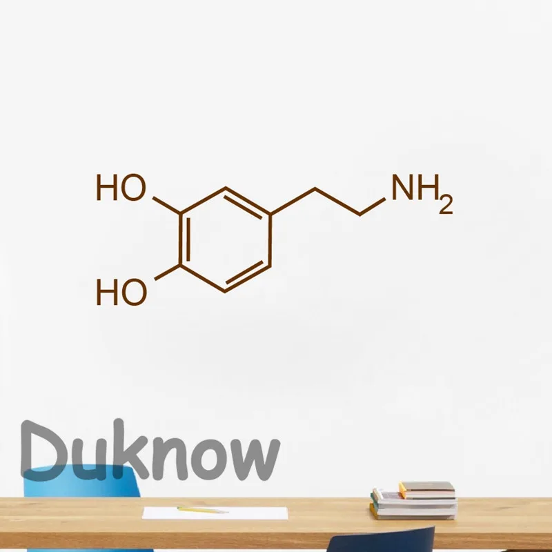 Молекула допамина настенная наклейка виниловая с химическим уравнением