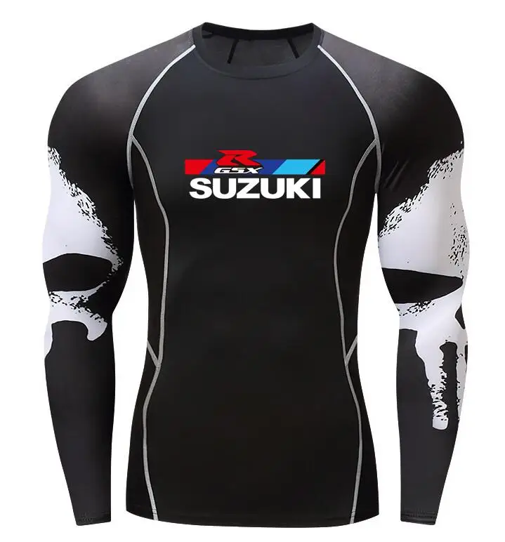 Мотоцикл SUZUKI R GSXSUZUKI GSX Футболка с принтом компрессионные рубашки 3D подростковый