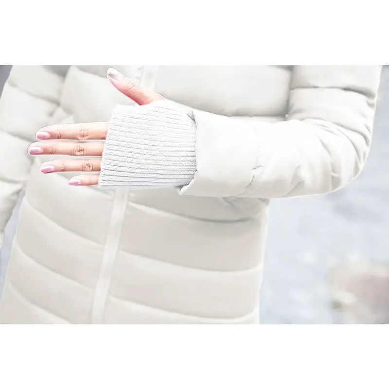 Зимнее женское пальто 2019 парка Повседневная Верхняя одежда армейское зеленое с