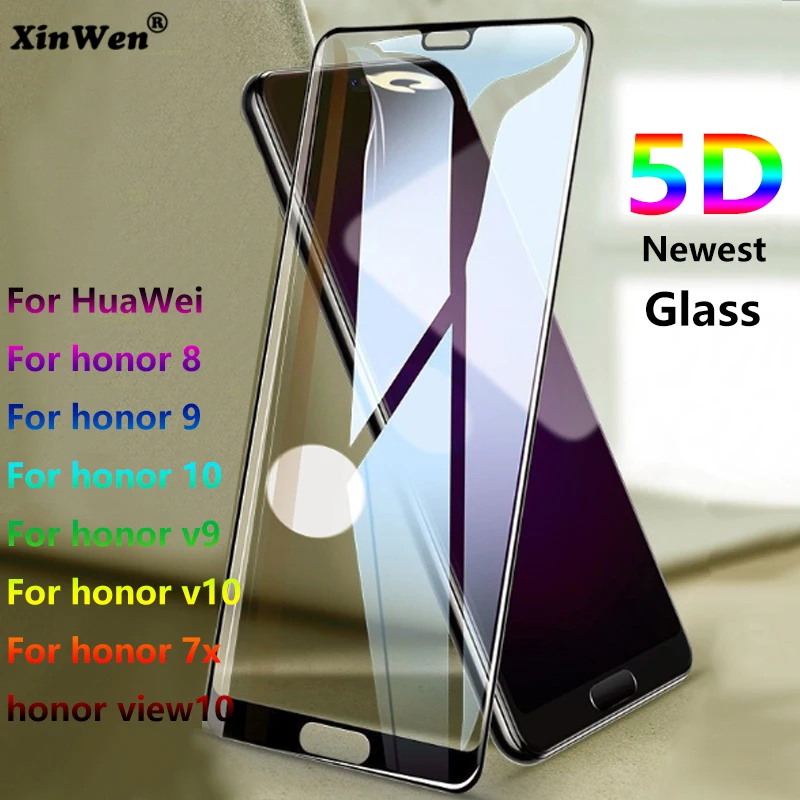 Xinwen 5D Защитная пленка для экрана из закаленного стекла huawei honor 8 9 10 7x v9 v10 view pro lite