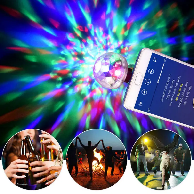 Мини USB магический шар красочный свет для мобильного телефона украшение