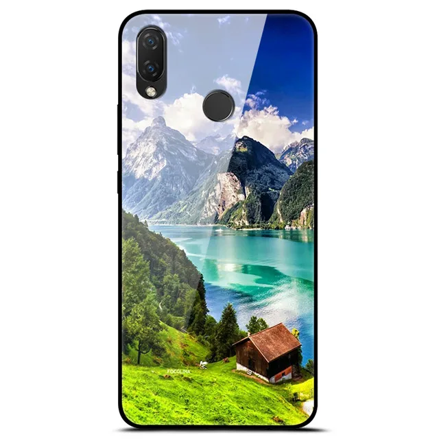 Для huawei Nova 3 чехол 6,3 ''стекло закаленное Роскошная твердая задняя крышка для huawei Nova 3 чехол для телефона NOVA3 Coque Мягкий Бампер Funda - Цвет: 30