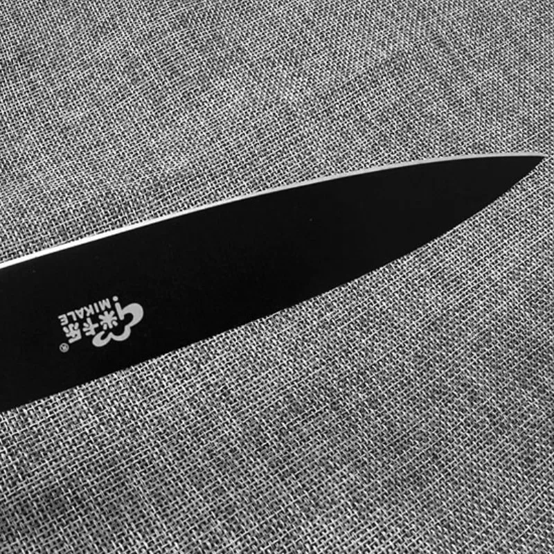 Набор черных кухонных ножей из нержавеющей стали нож шеф повара Santoku для нарезки