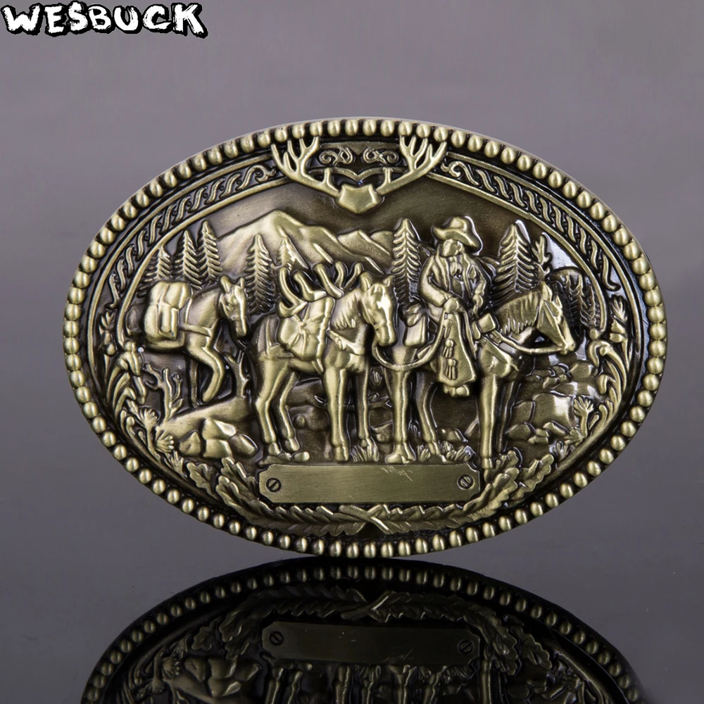 Ремень WesBuck с пряжкой для мужчин и женщин металлическая пряжка в западном стиле