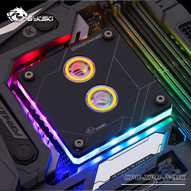 Bykski cpu водный блок для INTEL LGA1150 1151 1155 1156 2011 2066X99 I7 RGB светильник с поддержкой 5 в 3PIN GND коннектор к материнской плате