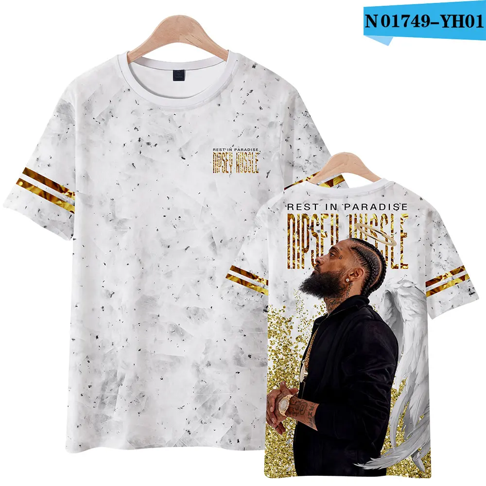 N01749 NIPSEY HUSSLE Футболка мужская Harajuku уличная летняя футболка с 3d принтом Мужская одежда Повседневная негабаритная футболка хип-хоп на заказ - Цвет: N01749