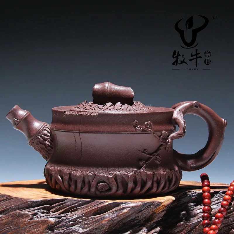 

Yixing purple clay teapot bamboo root 290 ml ore teapot teapots mixed batch of special offer