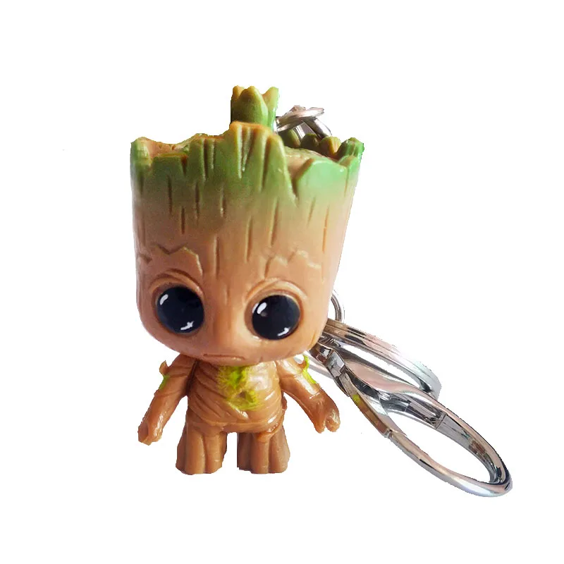 Groot4 Marvel супергерой Железный Человек-паук брелок для ключей Тор Капитан Америка Халк Черная пантера танос Дэдпул брелок подвеска - Цвет: Groot4