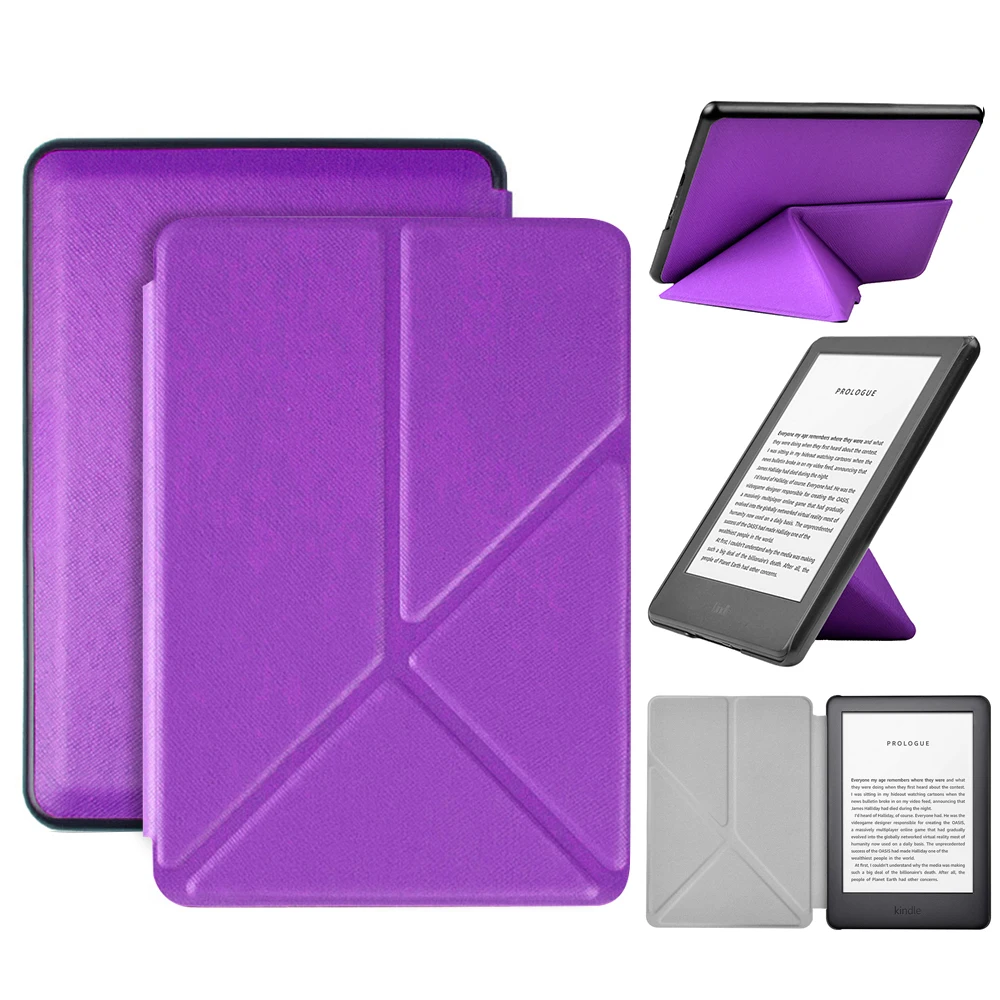 Умный чехол подставка оригами для amazon Kindle 2019 выпущенный кожаный книжка